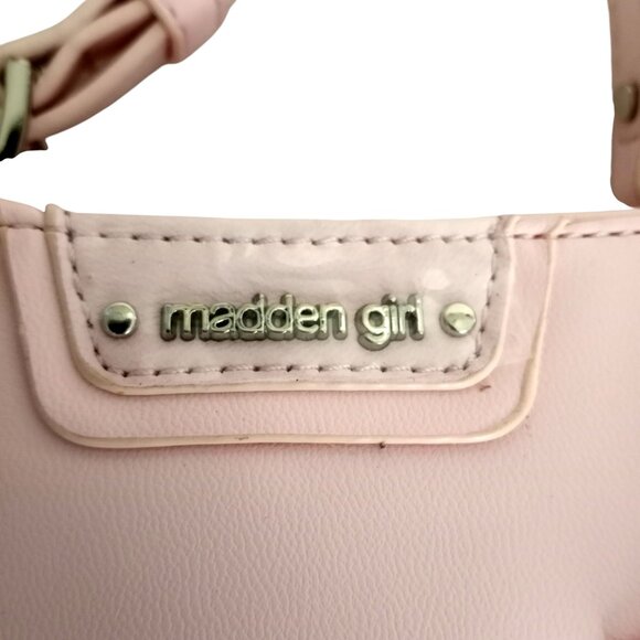 Madden Girl Pink Vegan Leather Crossbody Shoulder Bag w Bow Hair Clip - Picture 3 of 8